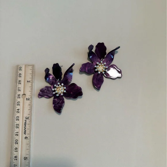 Flower drop earrings M677 - Picture 4 of 4